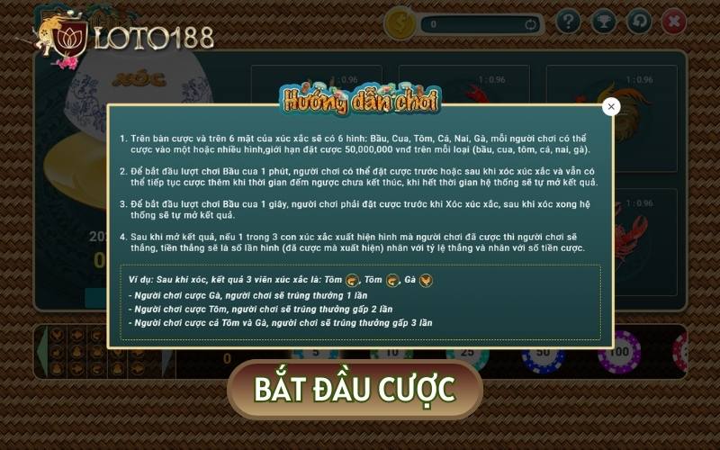 Quy tắc cơ bản của BẦU CUA ONLINE sẽ đơn giản hơn so với truyền thống