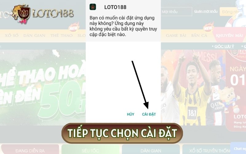 Tiếp tục chọn mục cài đặt