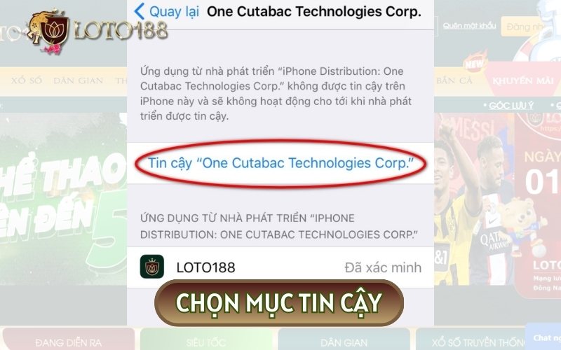 Chọn mục tin cậy để hoàn tất