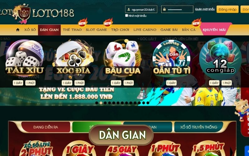 Khác với nhiều nhà cái khác, đến với LOTO188 bet thủ còn được trải nghiệm sảnh game dân gian