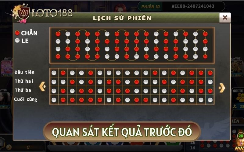 Bạn nên quan sát kỹ các kết quả xảy ra trước đó để đưa ra quyết định hợp lý